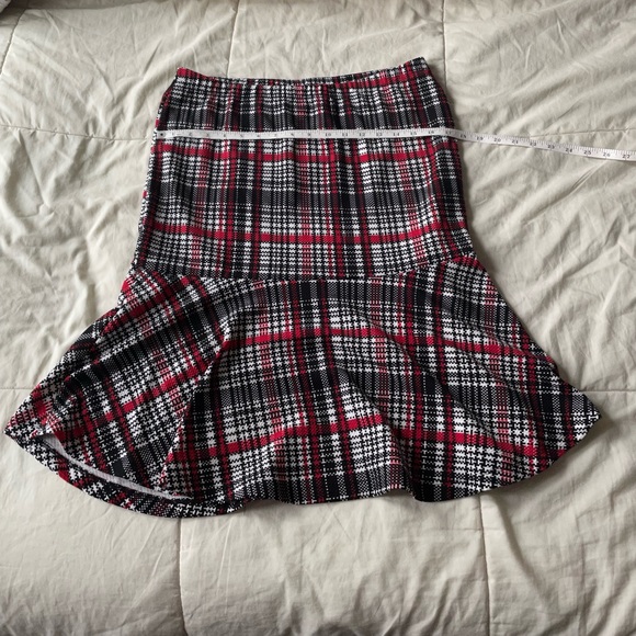 bobeau Dresses & Skirts - Bobeau Plaid Flared Pencil Skirt